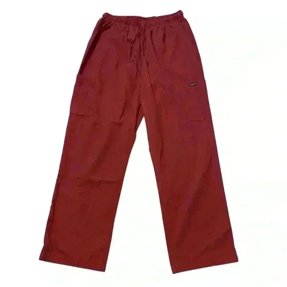 Dagacci Unisex Nurse Scrub Pants Red Size L - Picture 1 of 12